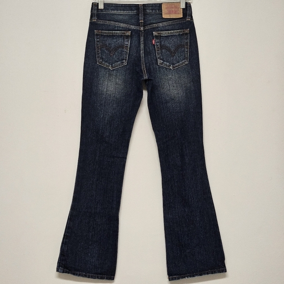 21 LEVI'S 518 DISTRESSED SUPERLOW BOOT CUT JEANS SIZE 1M - Picture 2 of 16